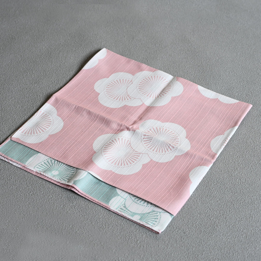 Isa Monyo Reversible Furoshiki | Japanese Apricot Baby Pink/Mint