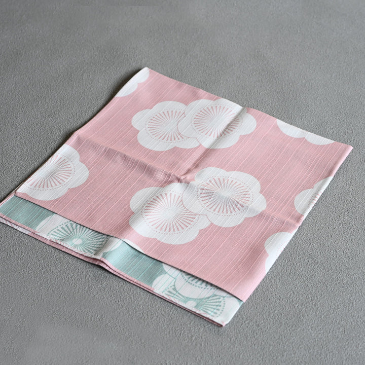 Isa Monyo Reversible Furoshiki | Japanese Apricot Baby Pink/Mint