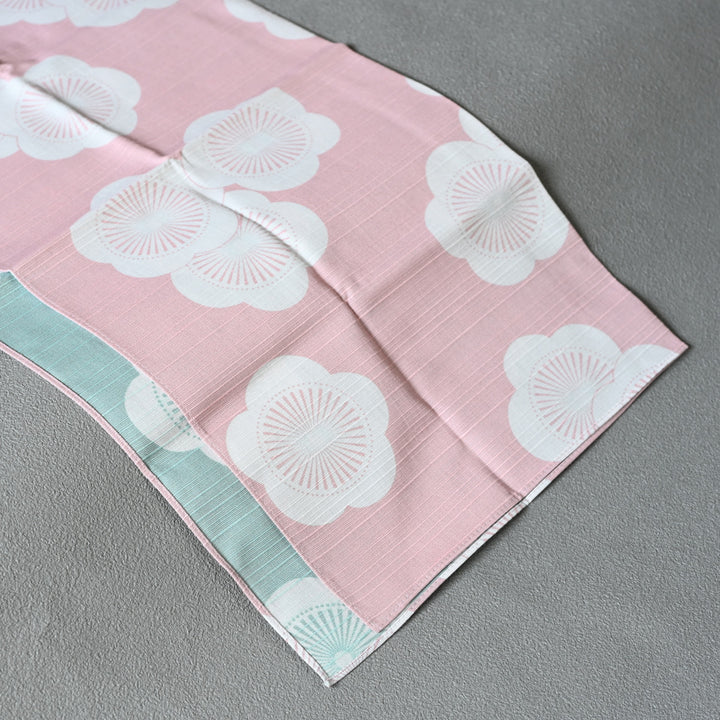Isa Monyo Reversible Furoshiki | Japanese Apricot Baby Pink/Mint