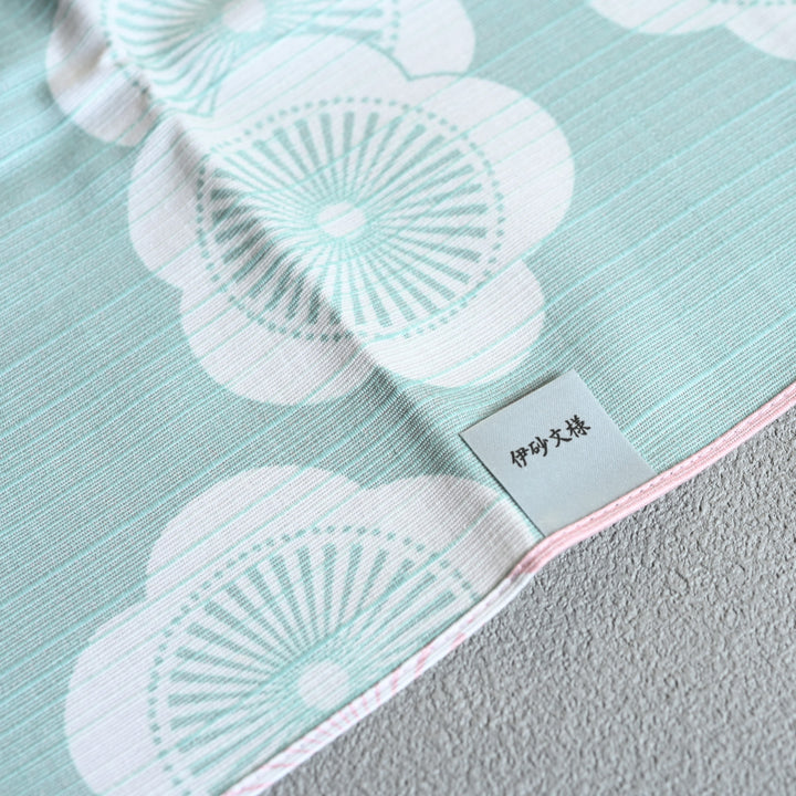 Isa Monyo Reversible Furoshiki | Japanese Apricot Baby Pink/Mint