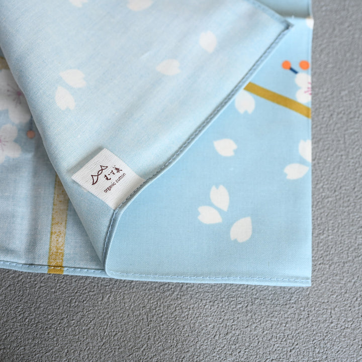 Hime Musubi Adeline Klam Furoshiki | Cherry Blossom Blue Gray
