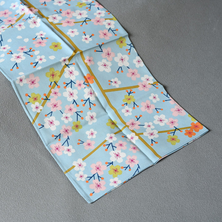 Hime Musubi Adeline Klam Furoshiki | Cherry Blossom Blue Gray