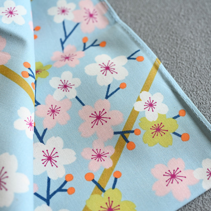 Hime Musubi Adeline Klam Furoshiki | Cherry Blossom Blue Gray