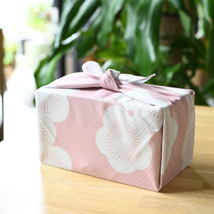 Isa Monyo Reversible Furoshiki | Japanese Apricot Baby Pink/Mint